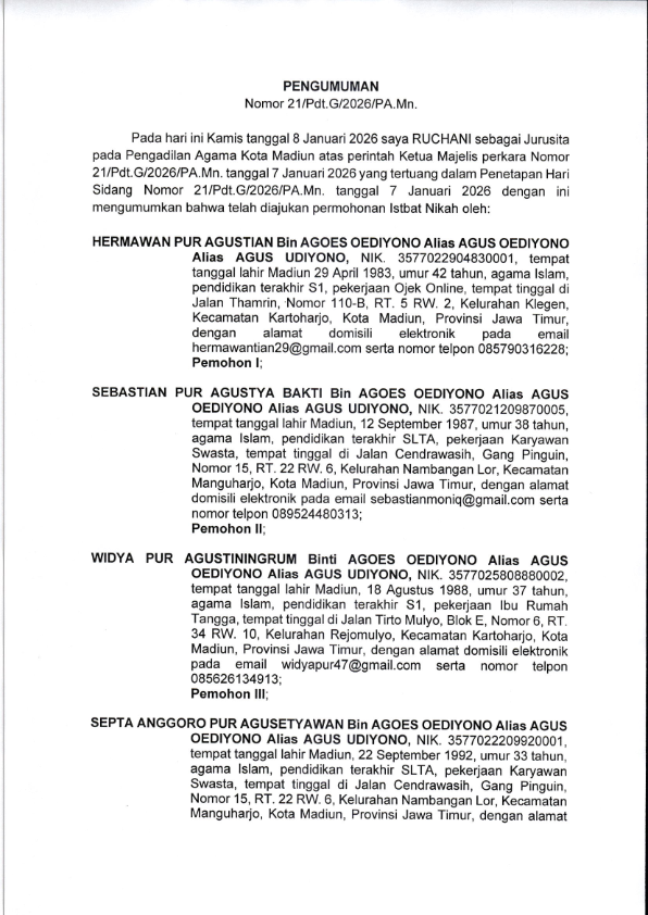 Pengumuman Isbat Nikah 21 G 2026 001