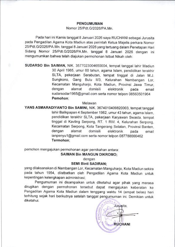 Pengumuman Isbat Nikah 25 G 2026 001