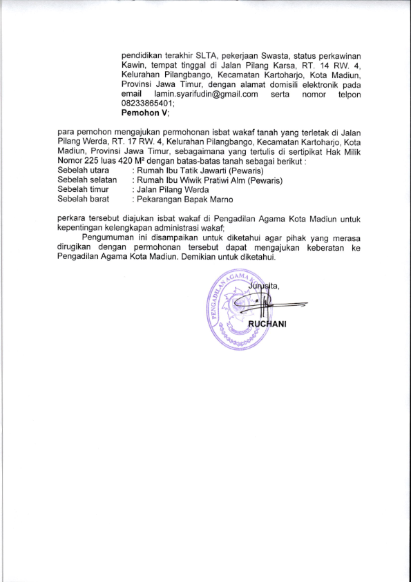 Pengumuman Isbat Wakaf 11 P 2026 002